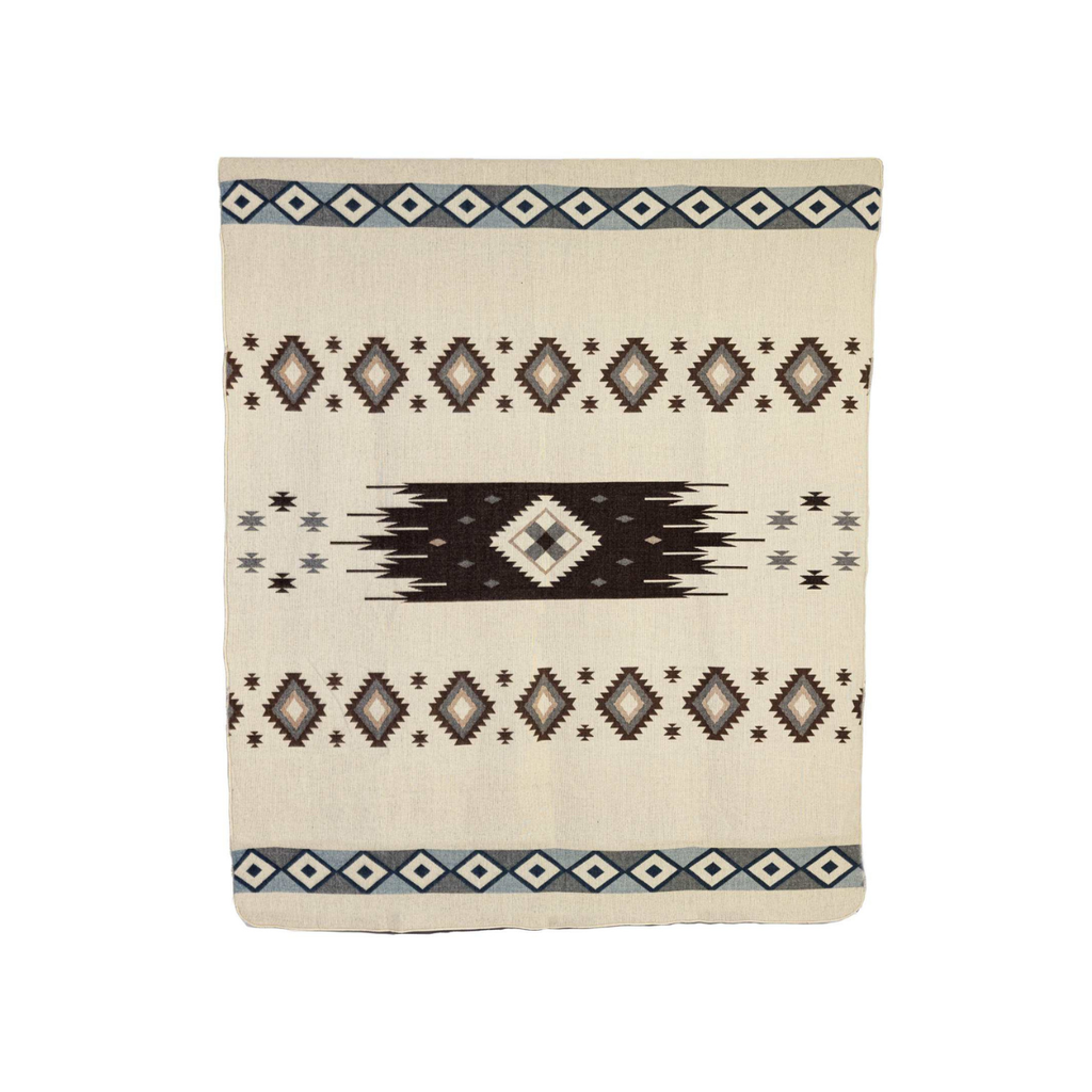 Handwoven Reversible Sunset Diamond Red Brown Blue & Cream Alpaca Throw Blanket - Yachana Collection