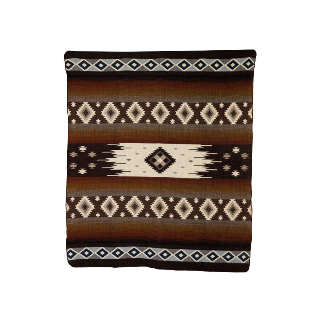 Handwoven Reversible Sunset Diamond Red Brown Blue & Cream Alpaca Throw Blanket - Yachana Collection