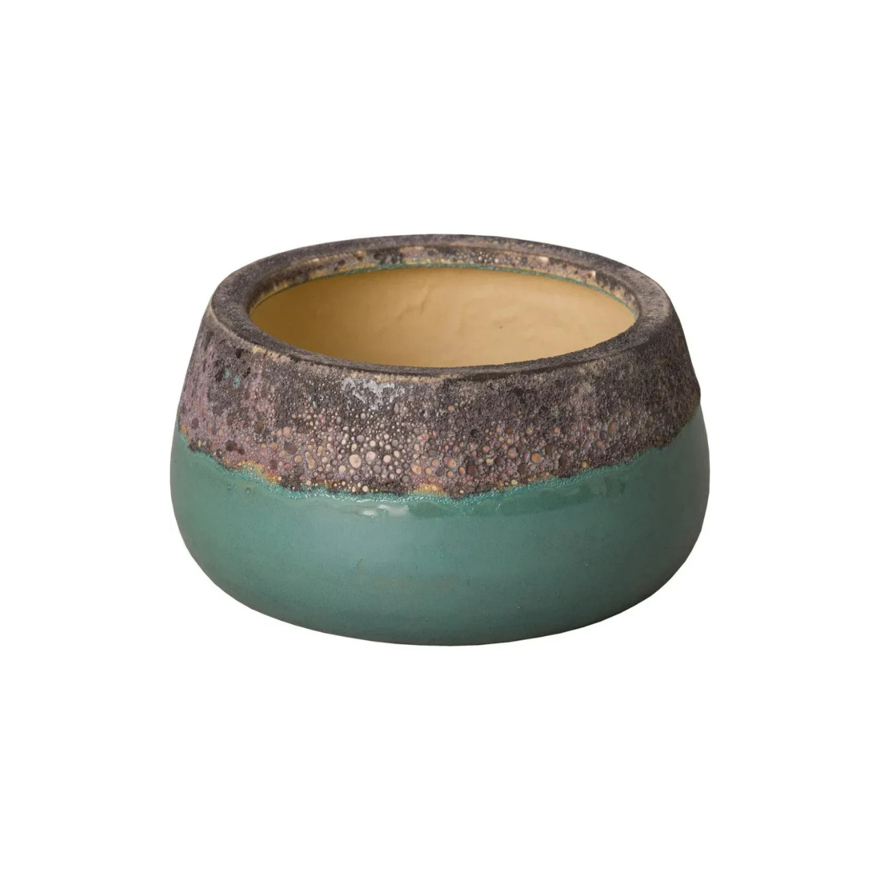 SHALLOW CERAMIC ROUND PLANTER